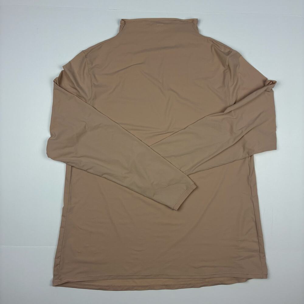 Skims Long Sleeve Mock Neck Top Women’s 4X Beige Minimalist Loungewear - Picture 4 of 4